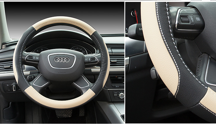 Summer Export Steering Wheel Cover Car Handle Cover Leather Steering Wheel Cover Car Interior Supplies Four-Season Sports Style