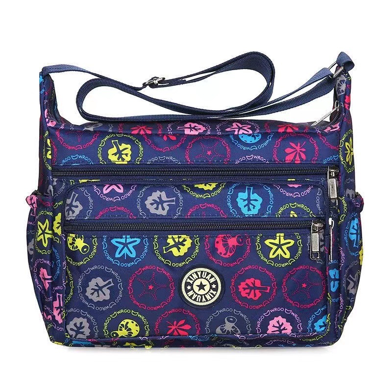 Bolsa de tela de flores bolsa de mensajero de las mujeres nueva bolsa de Madre de gran capacidad bolsa de hombro individual de mediana edad y ancianos bolsa de tela Oxford bolsa