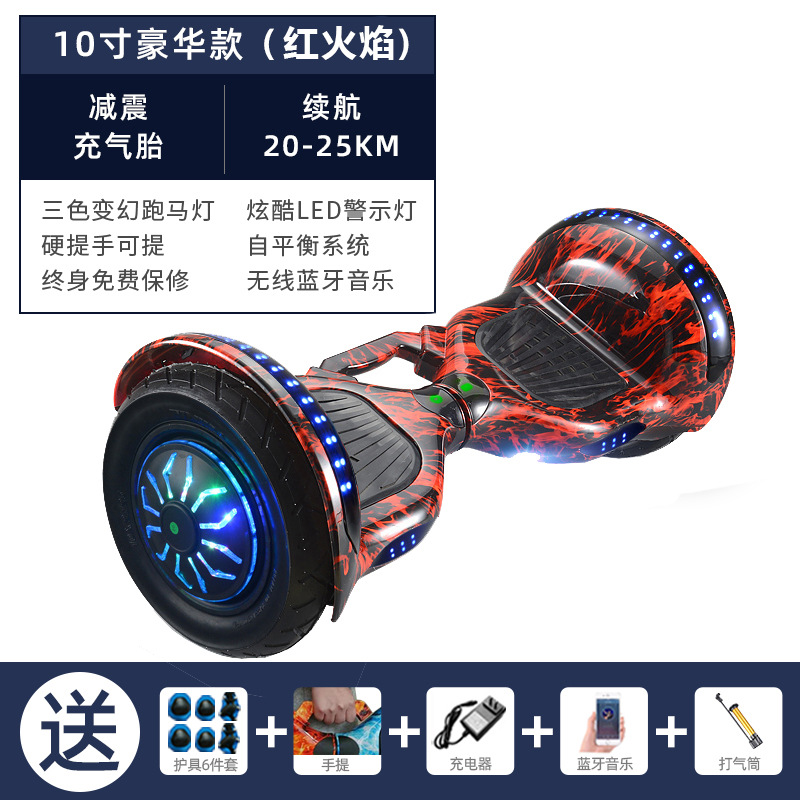 Coche de equilibrio para niños de 7 pulgadas Coche de oscilación de dos ruedas para adultos para niños Bluetooth caballo corriendo Luz Coche de equilibrio eléctrico para niños