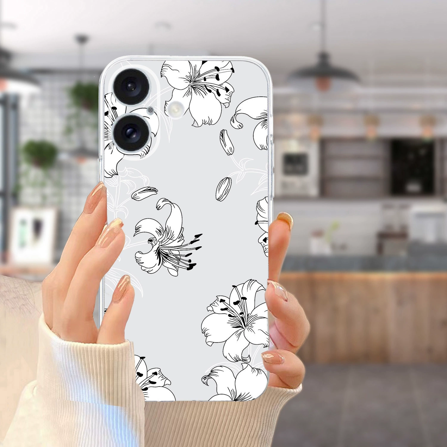Чехол для телефона Samsung, совместимый с iPhone16, с мультяшным рисунком, для модели Pro, защита от падений, с цветочным принтом