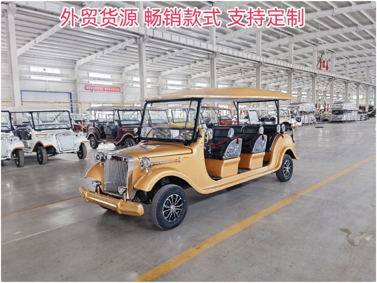Retro vintage car 8-11 hotel resort scenic spot tourist viewing VIP reception electric four-wheel sightseeing bus