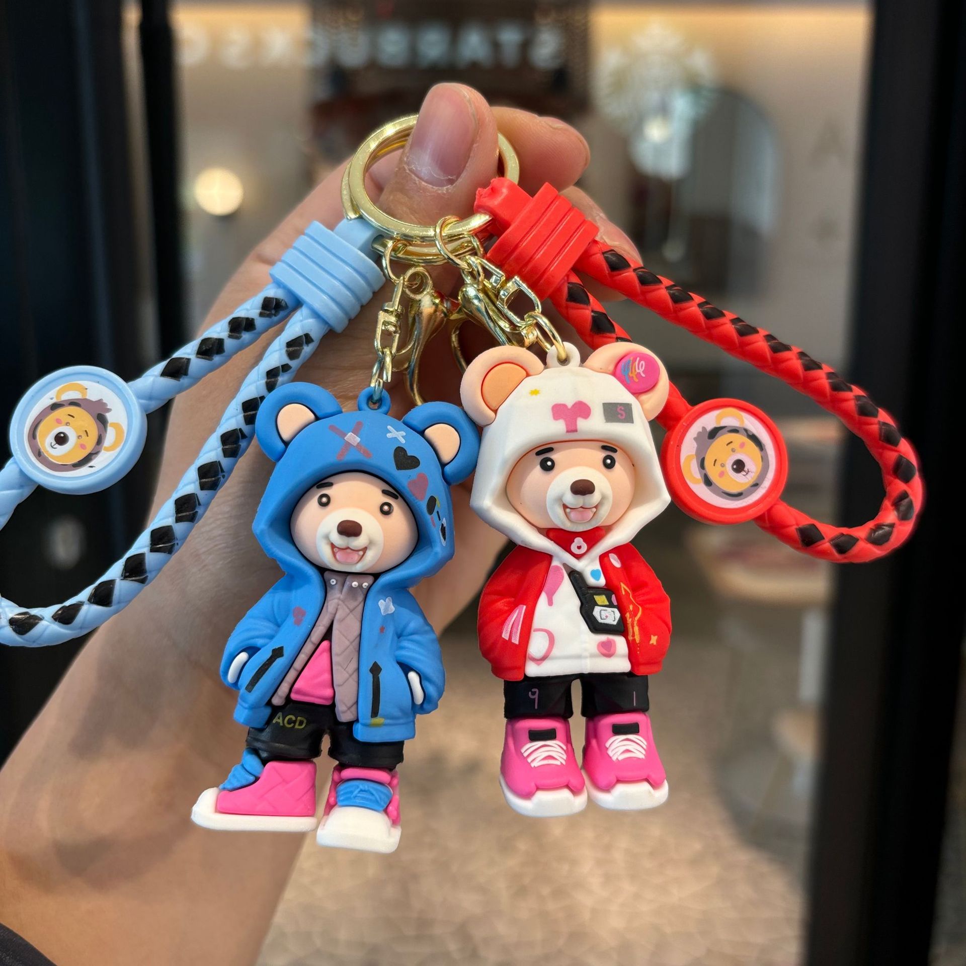 Pajarita oso oso llavero muñeca grande llavero colgante bolso de coche colgante pareja regalo pequeño al por mayor