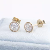 Круглые серьги-сверла из 18-каратного золота Mosane Rose Cut Одиночные серьги 0,5-2 карата с сертификатом GRA