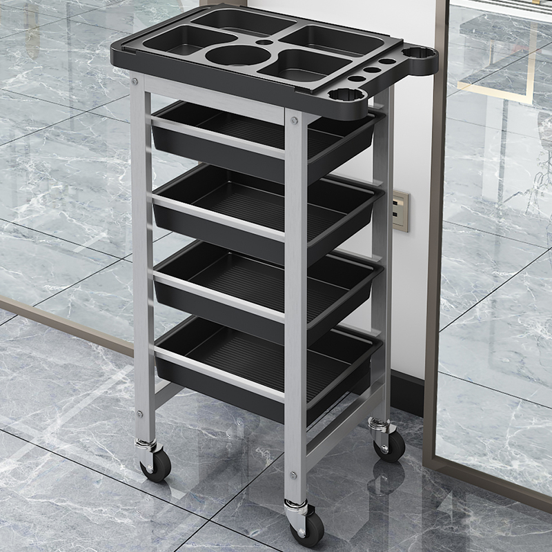 Nuevo cochecito de peluquería, carrito de herramientas, estante multifuncional, carrito de barra de peluquería, barbería, carrito de teñido en caliente al por mayor