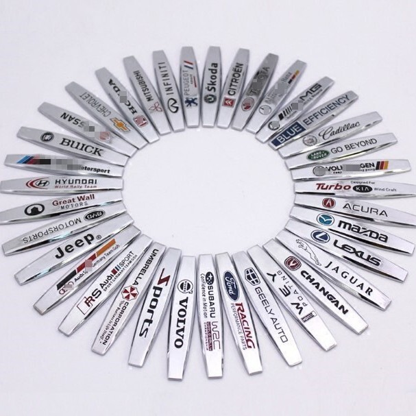 Metal Leaf Side Stickers Suitable for Mercedes-Benz, Audi, Volkswagen and Toyota Car Fenders, Car Logos, Stereo Decorative Bodywork