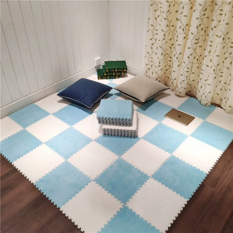 Fleece Carpet Mat, 30×30 cm, Thick Plush Interlocking Tile, Multiple Colors