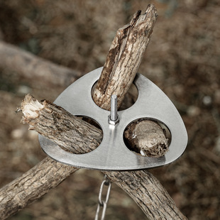 Portable Outdoor Hanging Pot Rack Triangle Foot Hanger Dew Camping Supplies Bonfire Stainless Steel Tripod Storage Rack