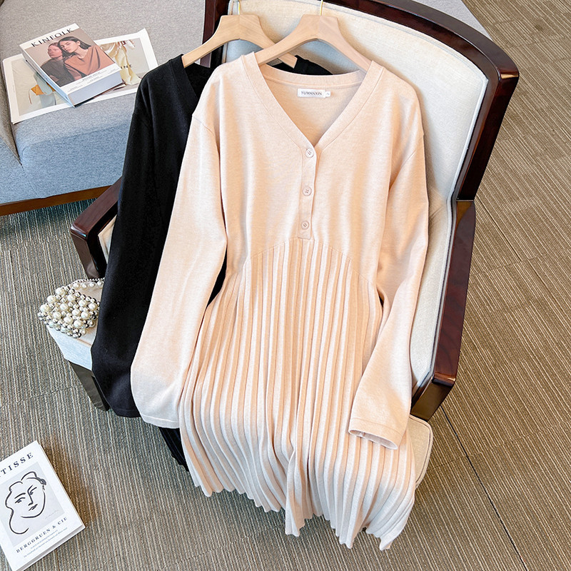 200/ 175kg Plus Size Women's Bust 150/160 Loose Long Sweater Dress 280/300 Pounds 8815