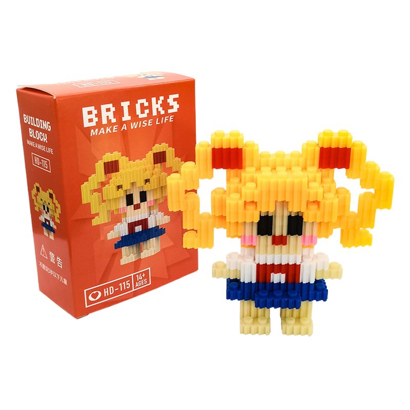 Mini muñeca de dibujos animados compatible con bloques de construcción Lego decoración de escritorio bloques de construcción micro partículas niños juguetes montados al por mayor