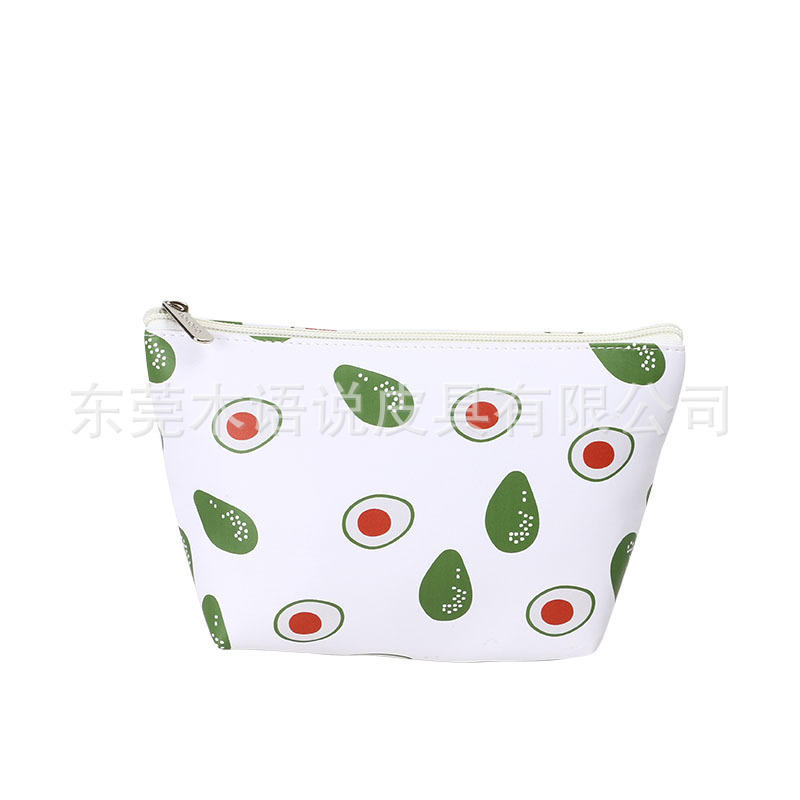 Trendy Compact Printed Pu Cosmetic Bag, Fashionable Waterproof Soft Pu Leather Bathroom Storage, Niche Design Toiletry Bag