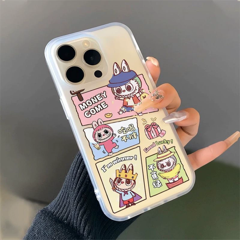 Совместимый матовый карикатурный чехол для телефона, 14promax, 15plus