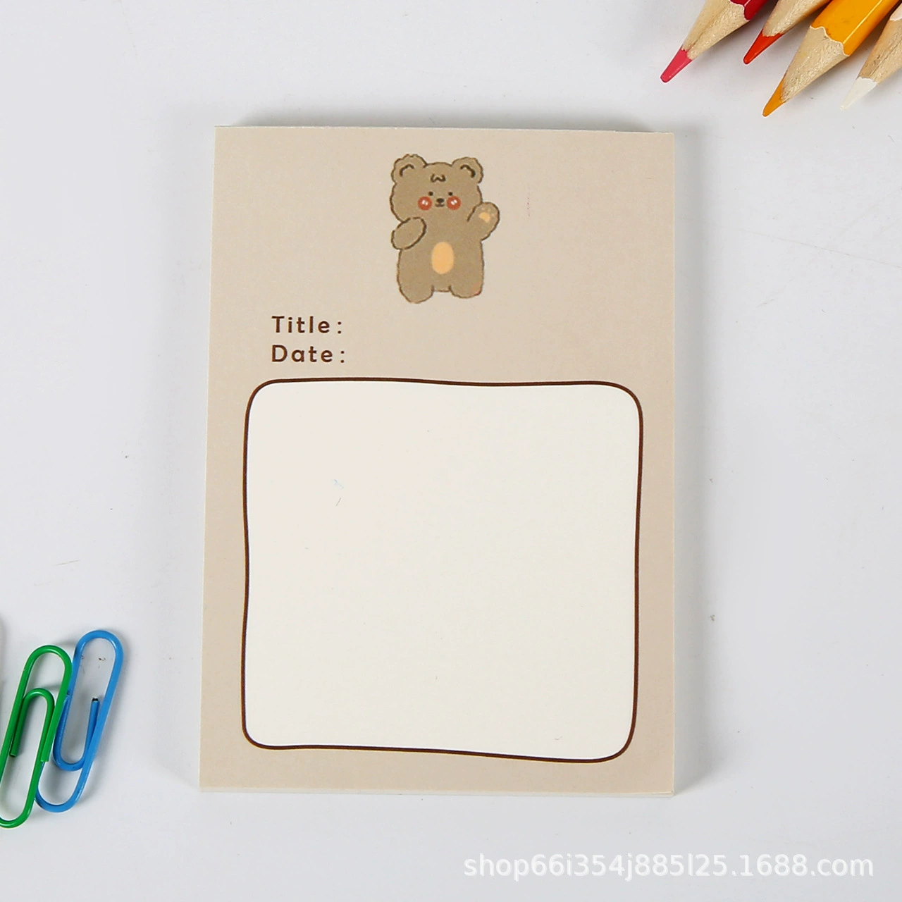 Fruit Bear Notepad Set, 50 pages, assorted colorful covers, cute little message book