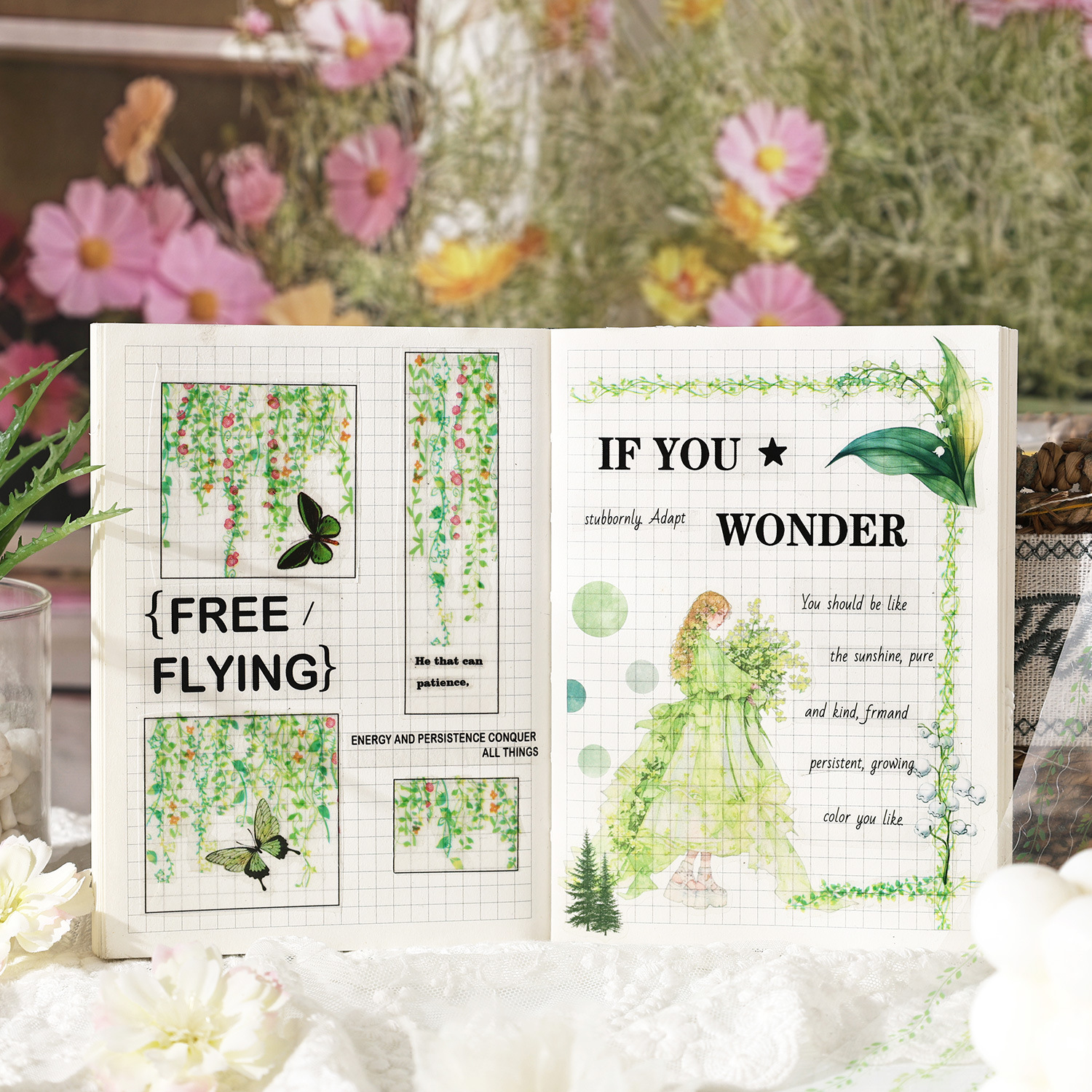 Symphony Ribbon Series Pet Pegamento troquelado impermeable Cinta para cuentas de mano Juego de cajas Diy Material de decoración de cuentas de mano Cinta para collage