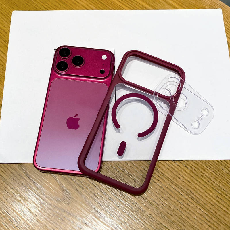 Suitable for Apple 18Promax Transparent Skin-Feel Phone Case with Magnetic Attraction, iPhone 17 High-End Anti-Fall Protective Cover, iPhone 15 Protective Case