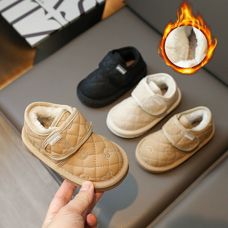 Детская хлопчатобумажная обувь 2023 зимний новый мальчик хлебная обувь для девочек ребенок теплый хлопчатобумажный сапоги детский снег сапоги
