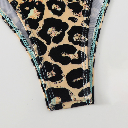 2025 European and American sexy multi-color chain bikini three-piece printed tie-up swimsuit bikini