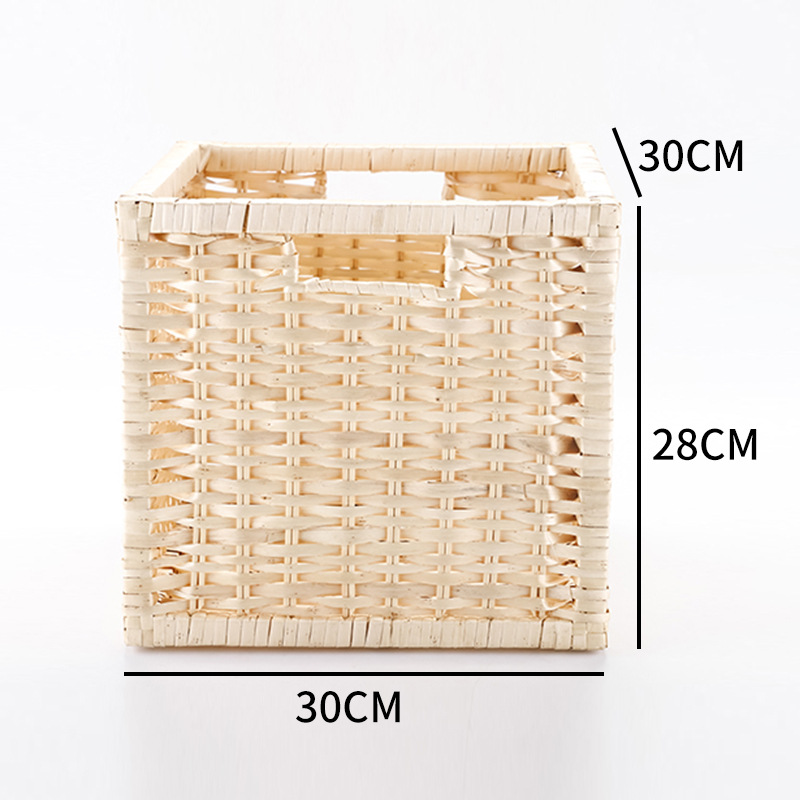 Cesta de almacenamiento de paja de calabaza transfronteriza tejida a mano cesta de almacenamiento caja de almacenamiento de artículos diversos caja de almacenamiento cuadrada marco de almacenamiento plegable