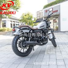 卡瓦崎新款哈福复古229.8cc摩托车 成人载人燃油摩托车
