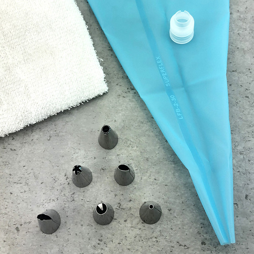 Stainless steel decorating nozzle set 8-piece set of puff cream nozzle cake tools decorating bag converter baking supplies