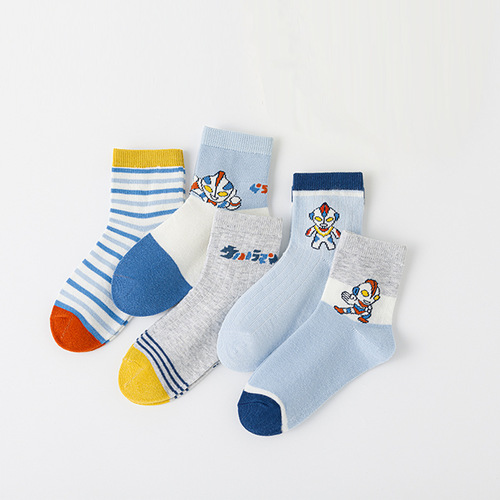 Children's socks for boys with six fingers, for spring and summer, cotton, suitable for middle-aged and small children, students, sports, mid-calf socks