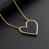 Black necklace heart-shaped, pendant stainless steel, golden accessory, light luxury style, 750 sample gold