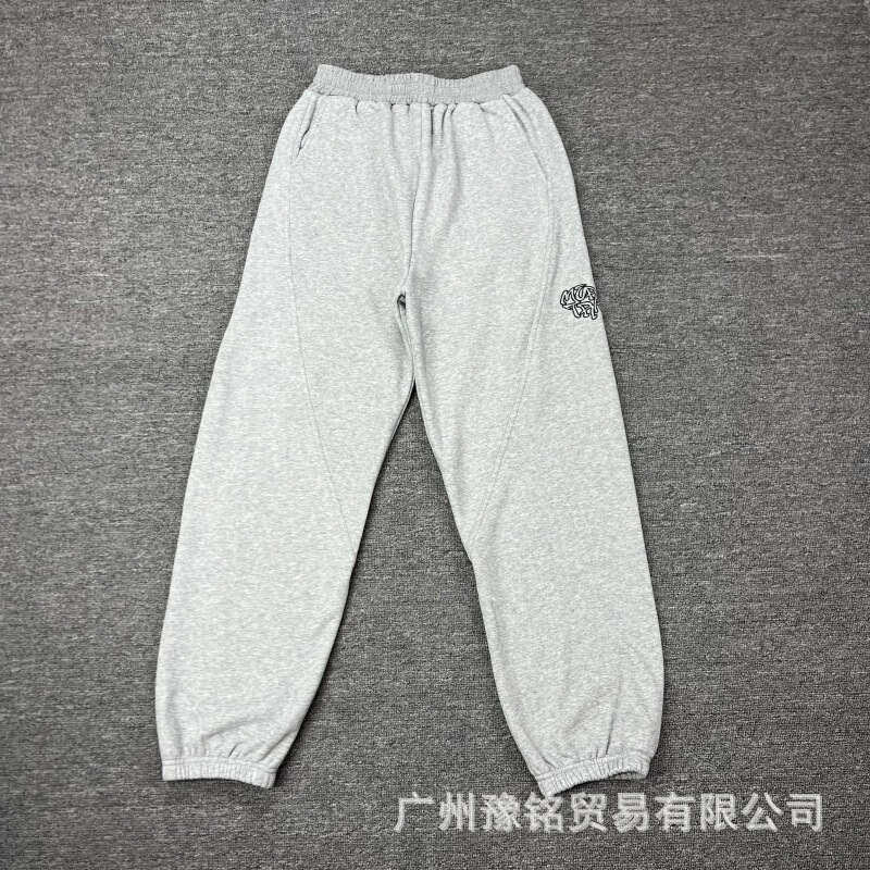 Mertra拼接刺绣加绒休闲套装男女连帽套头卫衣宽松直筒休闲长裤潮|undefined