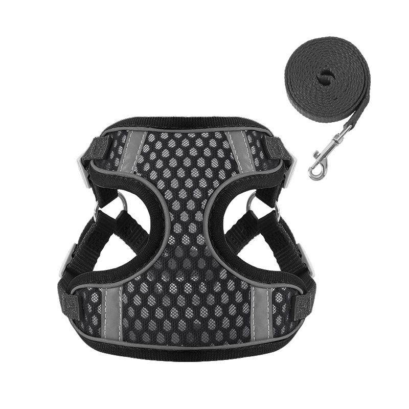 Mascota gato perro Correa chaleco estilo transpirable correa de pecho gato cuerda gato cadena anti-rotura