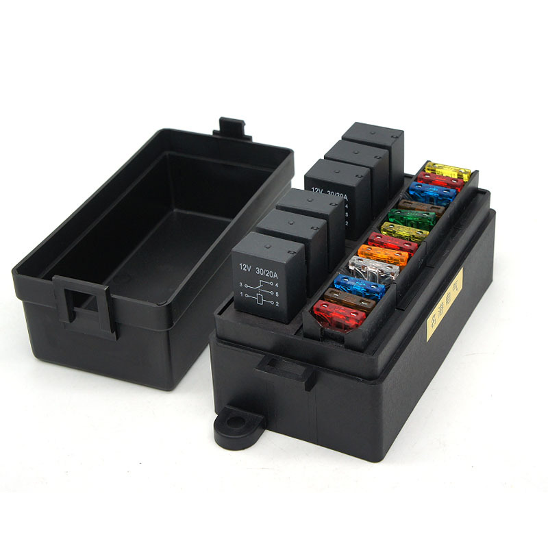 汽车房车多路继电器改装保险盒车用射灯音响雾灯线路控制保险丝盒