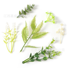 仿真绿植塑料叶子水草装饰材料diy仿真森系饰品配件影视拍摄道具