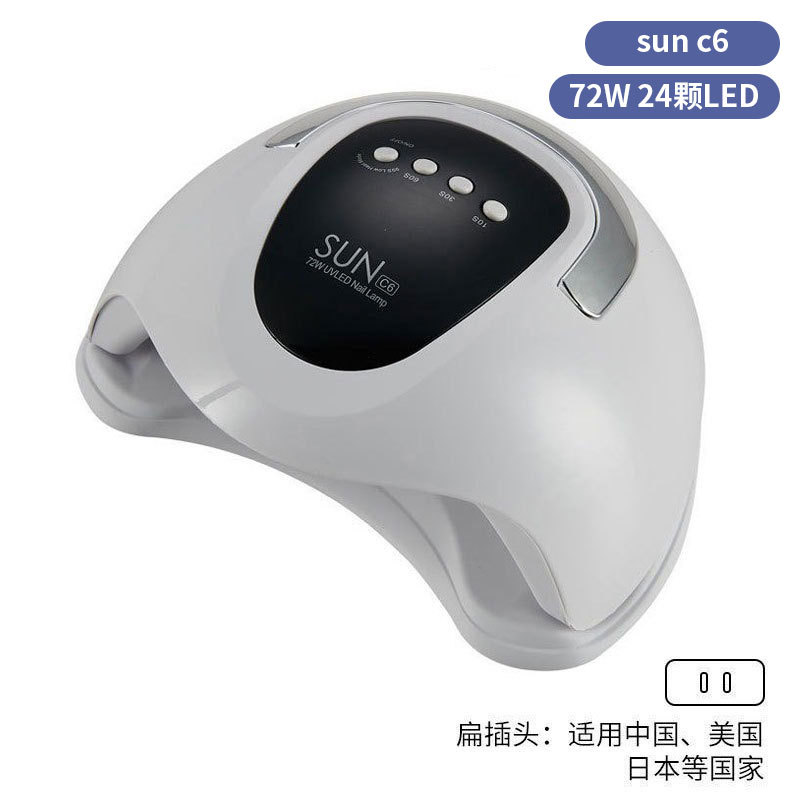 Lámpara de uñas de alta potencia de 256W con mango para principiantes, lámpara de curado de gel para esmalte de uñas, lámpara de fototerapia de secado rápido con colores deslumbrantes para uso transfronterizo.