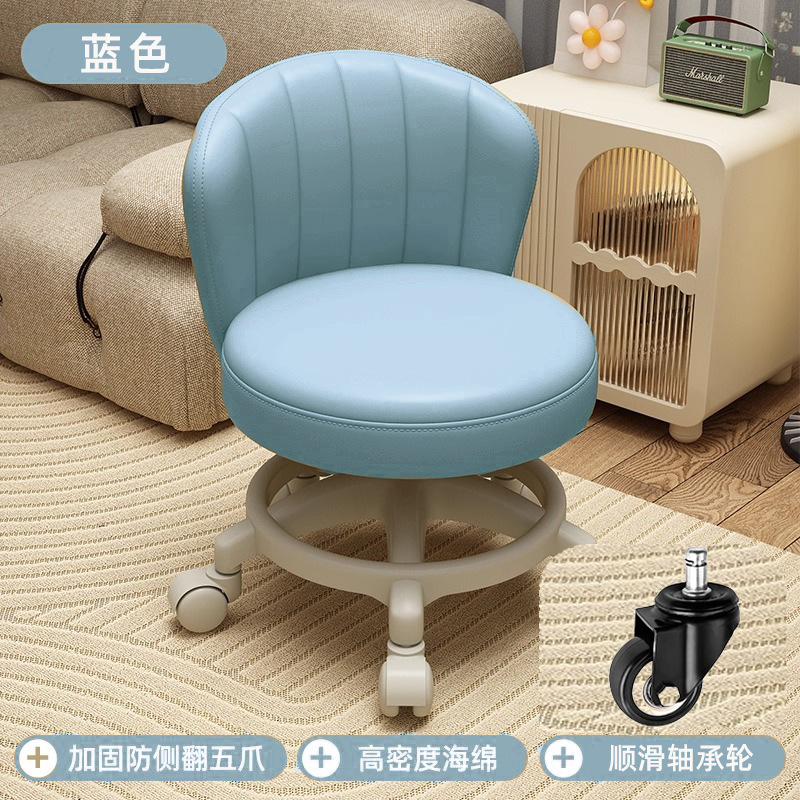 Rueda universal taburete pequeño polea doméstica taburete bajo con bebés banquete para niños pequeños taburete redondo respaldo de la sala de estar móvil image 46