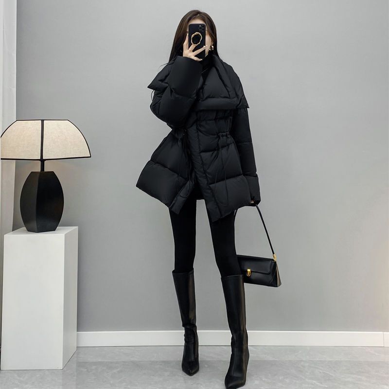 2025 New Short Fashion White Duck down Korean Style High-End Celebrity Jacket Black Large Lapel down Jacket Women's Jacket 2025 New Short Fashion White Duck down Korean Style High-End Celebrity Jacket Black Large Lapel down Jacket Women's Jacket