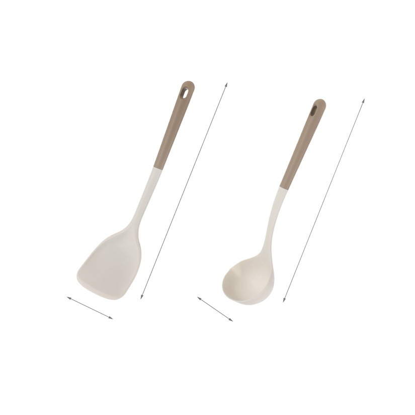 FaSoLa hogar espátula de silicona cuchara de sopa de cocina de nylon resistente a altas temperaturas anti-escaldado mango espátula de cocina herramienta