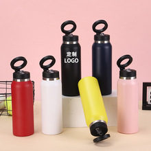 跨境新款双层磁吸盖304不锈钢保温杯便携户外骑行大容量水壶批发