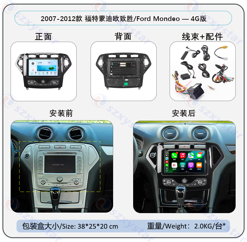 Suitable for 2007-2012 Mondeo, Original Car Style Modified Car Central Control Navigation System