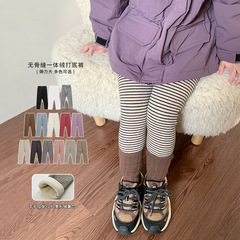 維木童裝兒童打底褲一體絨冬季新款男女童韓版無骨縫秋褲寶寶褲子