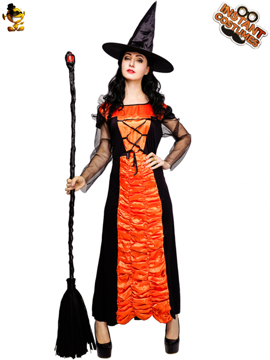 De las mujeres adultas de Halloween Cosplay bruja traje partido traje rendimiento etapa rendimiento