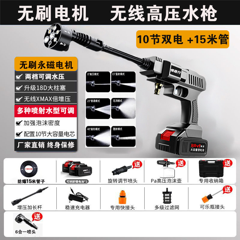 Nuevo pulverizador inalámbrico eléctrico de litio cargado pulverización hervidor de lavado de automóviles pistola de agua de alta presión pesticida desinfección artefacto de riego de flores