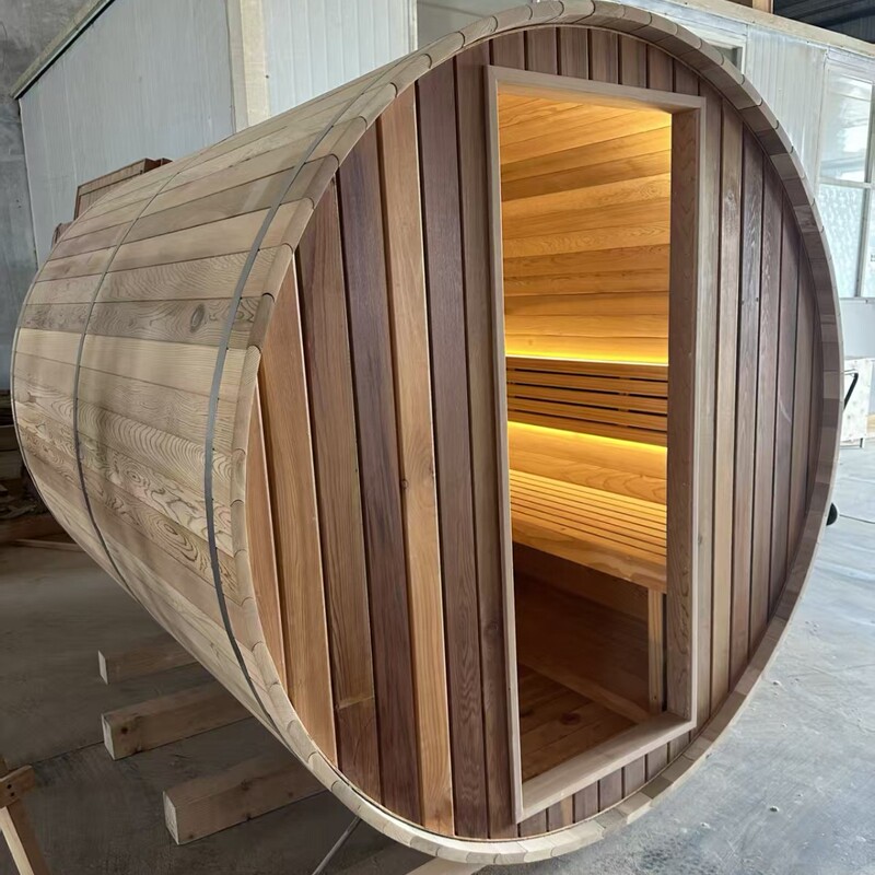 Canadian Red Cedar/Iron Cedar Sauna Wood Traditional Outdoor Sauna Round Barrel Design Factory Cross-Border Canadian Red Cedar/Iron Cedar Sauna Wood Traditional Outdoor Sauna Round Barrel Design Factory Cross-Border