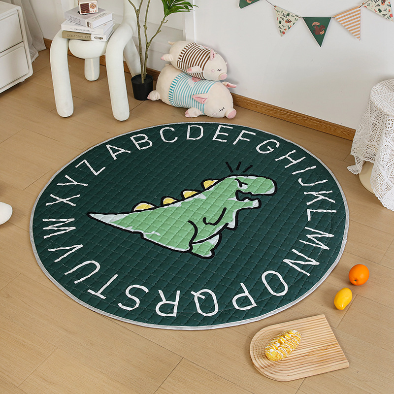 Cross-Border Ins Style Cotton Toy Invisible Storage Floor Mat Round Children's Non-Slip Cartoon Mat Game Mat Available for Wholesale