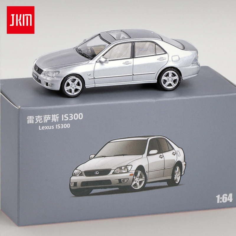 Boxed JKM1/64 Lexus IS300 Biting Shark Car Car Model Ornaments Miniature Mini Sliding