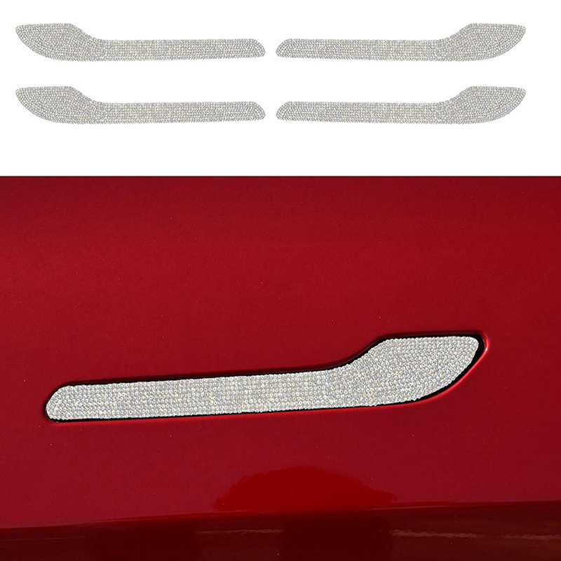 Cross-border exclusive for Tesla Tesla Model 3 door sticker door handle modification diamond decoration sticker