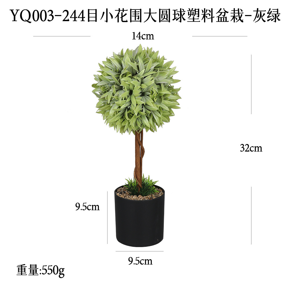 Más de 100 tipos de adornos de plantas con forma de bola redonda grande y combinaciones de plantas en maceta, populares en el comercio electrónico transfronterizo, adornos de plantas verdes para decoración del hogar, bonsáis artificiales.
