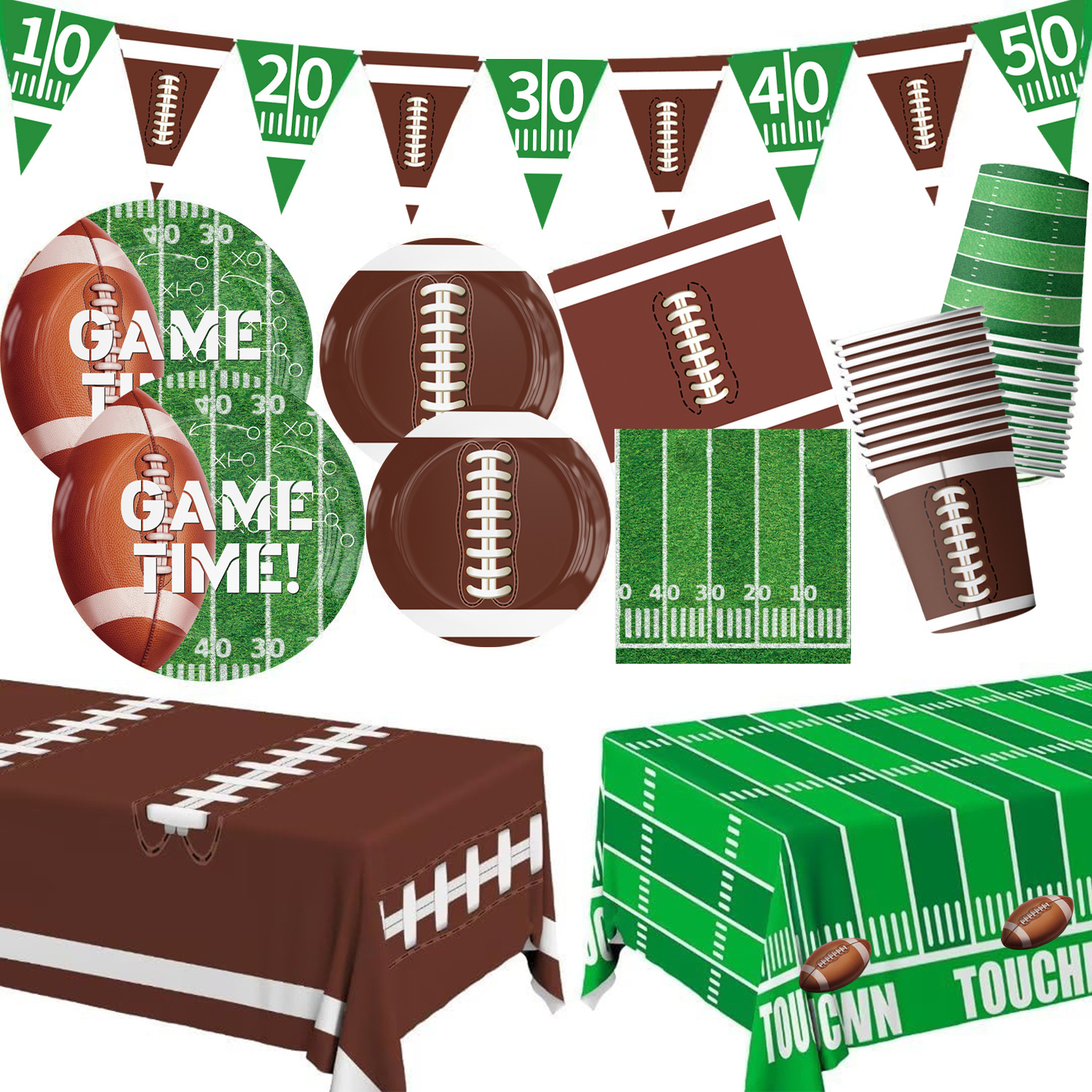 Super Bowl rugby fútbol americano fiesta de cumpleaños de los niños vajilla Placa de papel mantel decoración suministros del partido