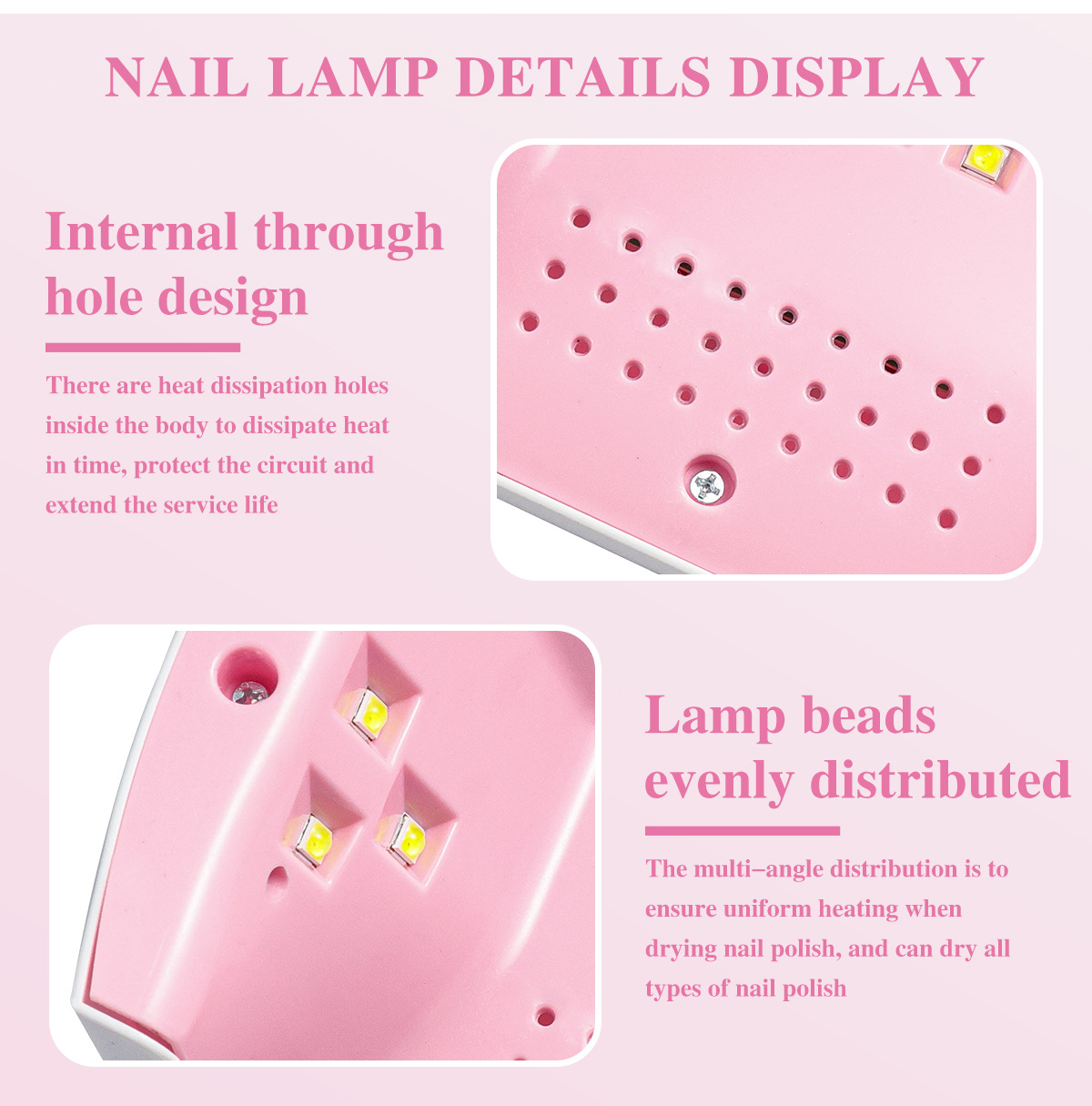 Nail art fototerapi lambası çabuk kuruyan 54W mini pişirme lambası 24 lambalı oje tutkal kurutucu ev tipi tırnak sanat lambası ellerinize zarar vermez