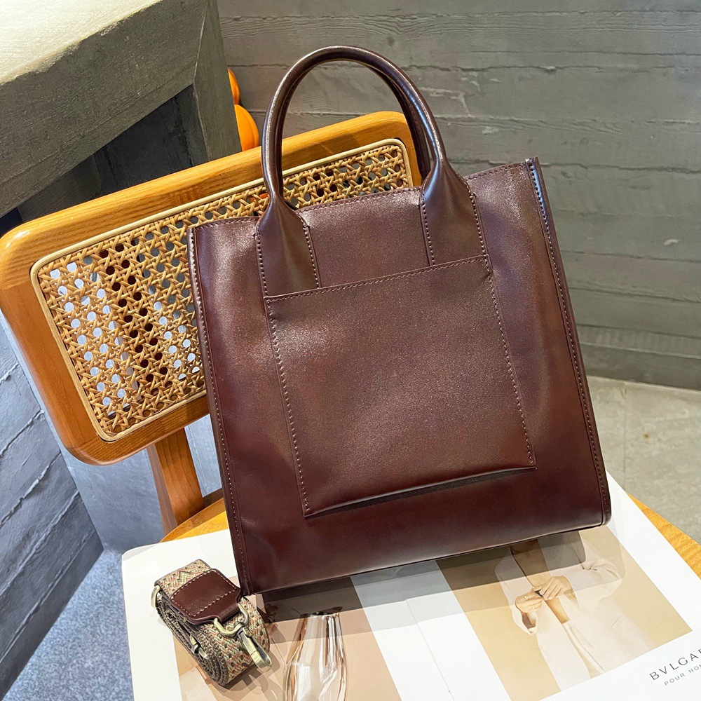 Vintage Genuine Leather Women's Bag Large Capacity Vegetable Tanned Cowhide Small Square Bag Versatile Commuter Crossbody Handbag Trendy - Thumbnail 6