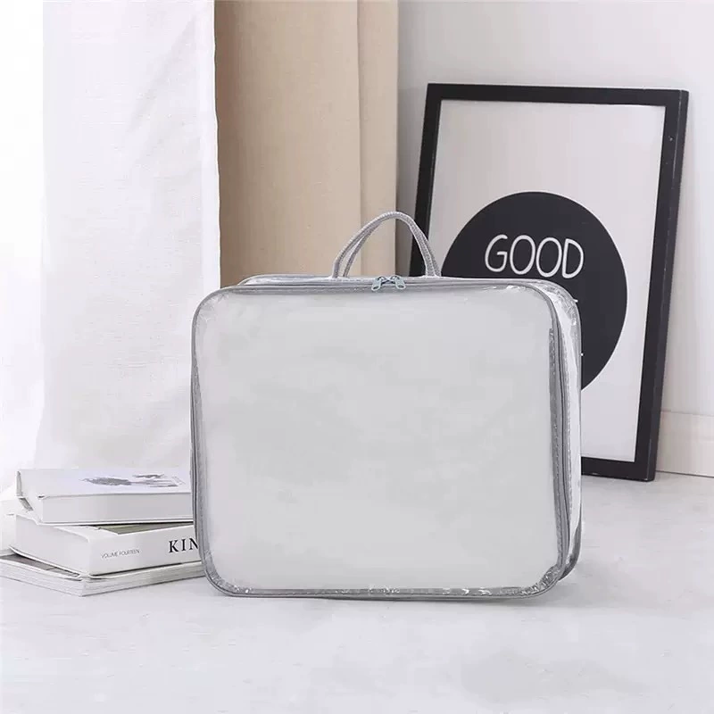 Прозрачная сумка из ПВХ, двухслойная стеганая упаковочная сумка, сумка из стальной проволоки, упаковочная сумка для одежды, универсальная большая вместимость