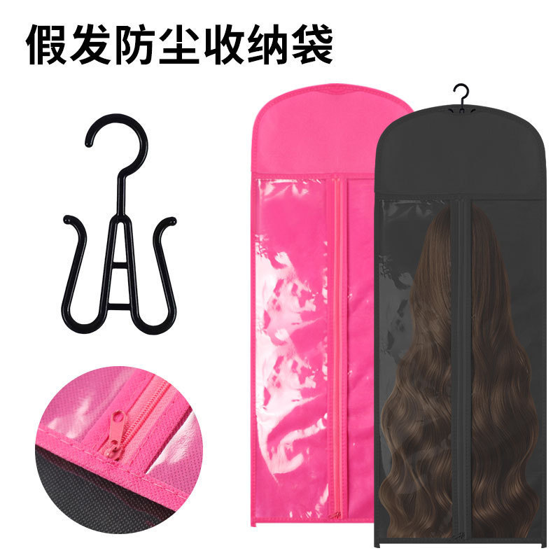 Wig Storage Bag Dust Bag Packaging Bag Long Strap Hanger Cosplay Plastic Zipper Cross-Border Supply Wig Bag