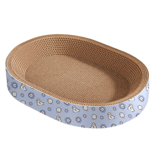 Cat scratch board, cat bed, thick corrugated paper, wear-resistant, no shedding, cat claw tray, cat toy, cat scratch pan, integrated cat bed and toy