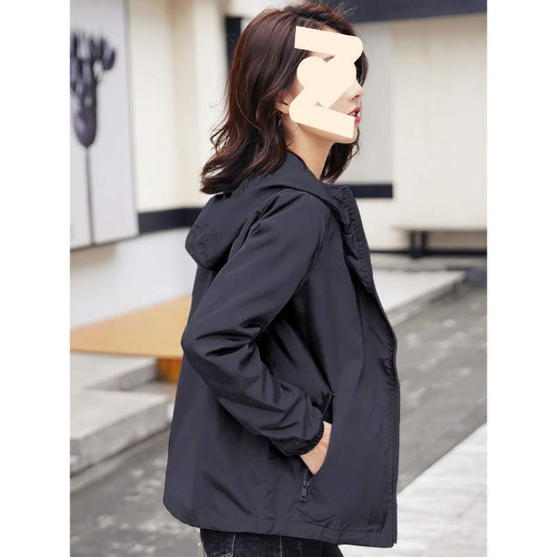 短款外套女情侣款2025春秋新款韩版宽松百搭防晒夹克学生连帽风衣